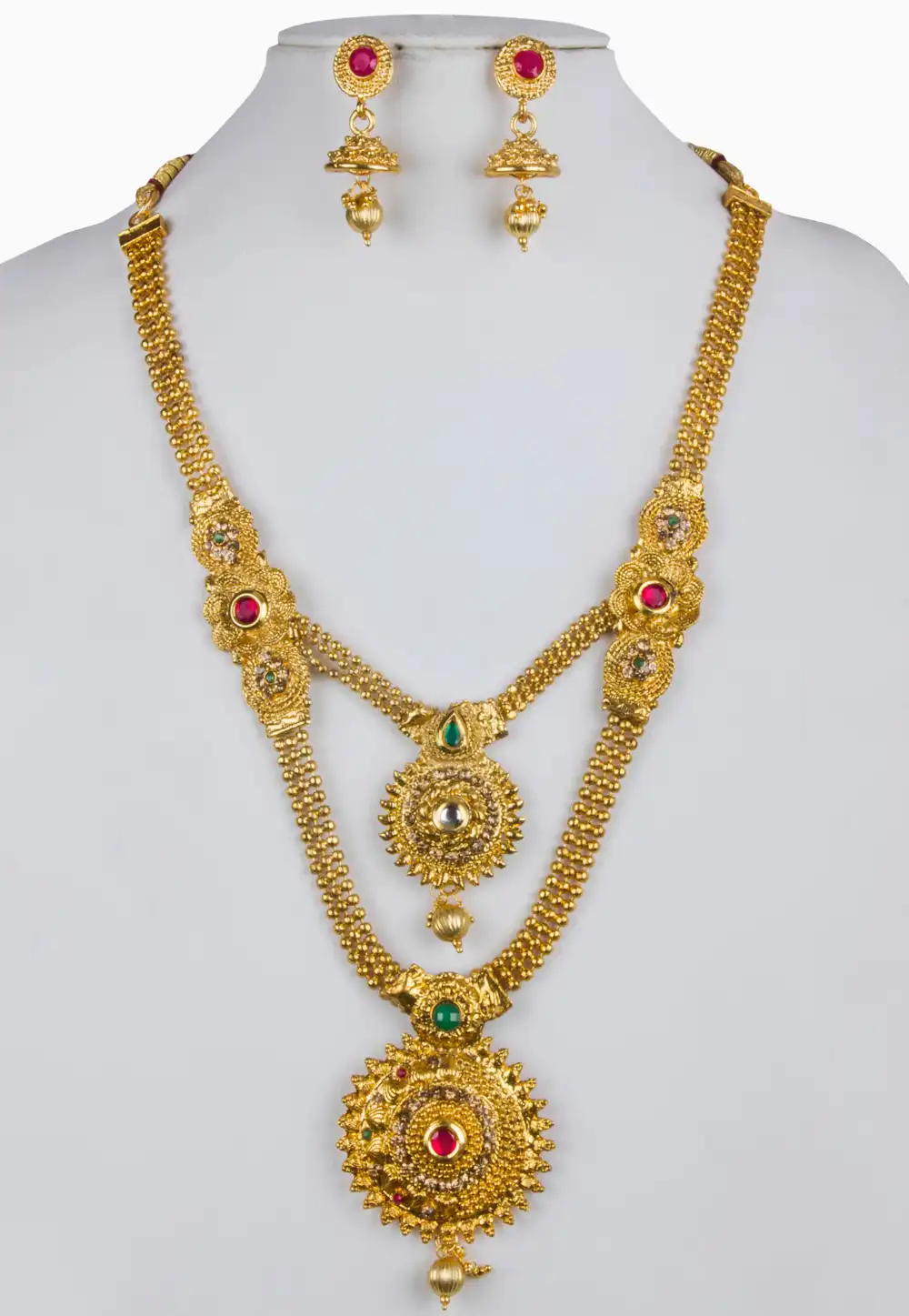White Alloy Necklace With Earrings 157142