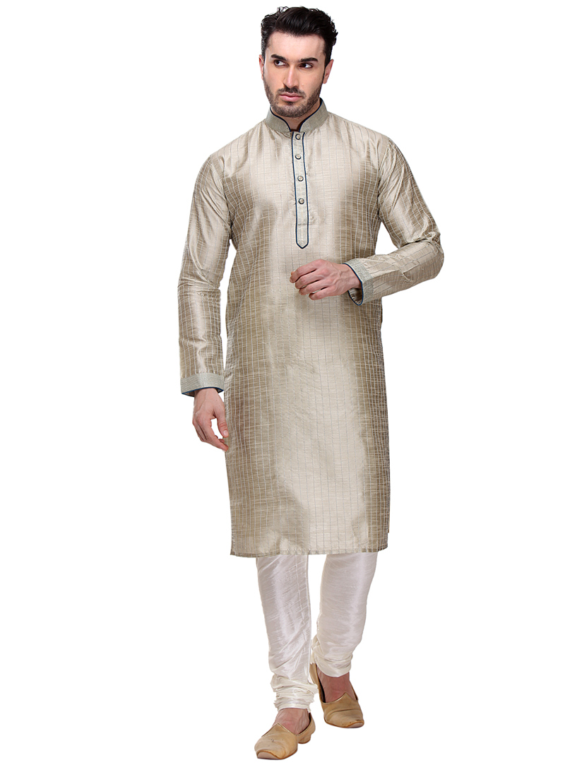 Beige Dupion Readymade Kurta Pajama 99120