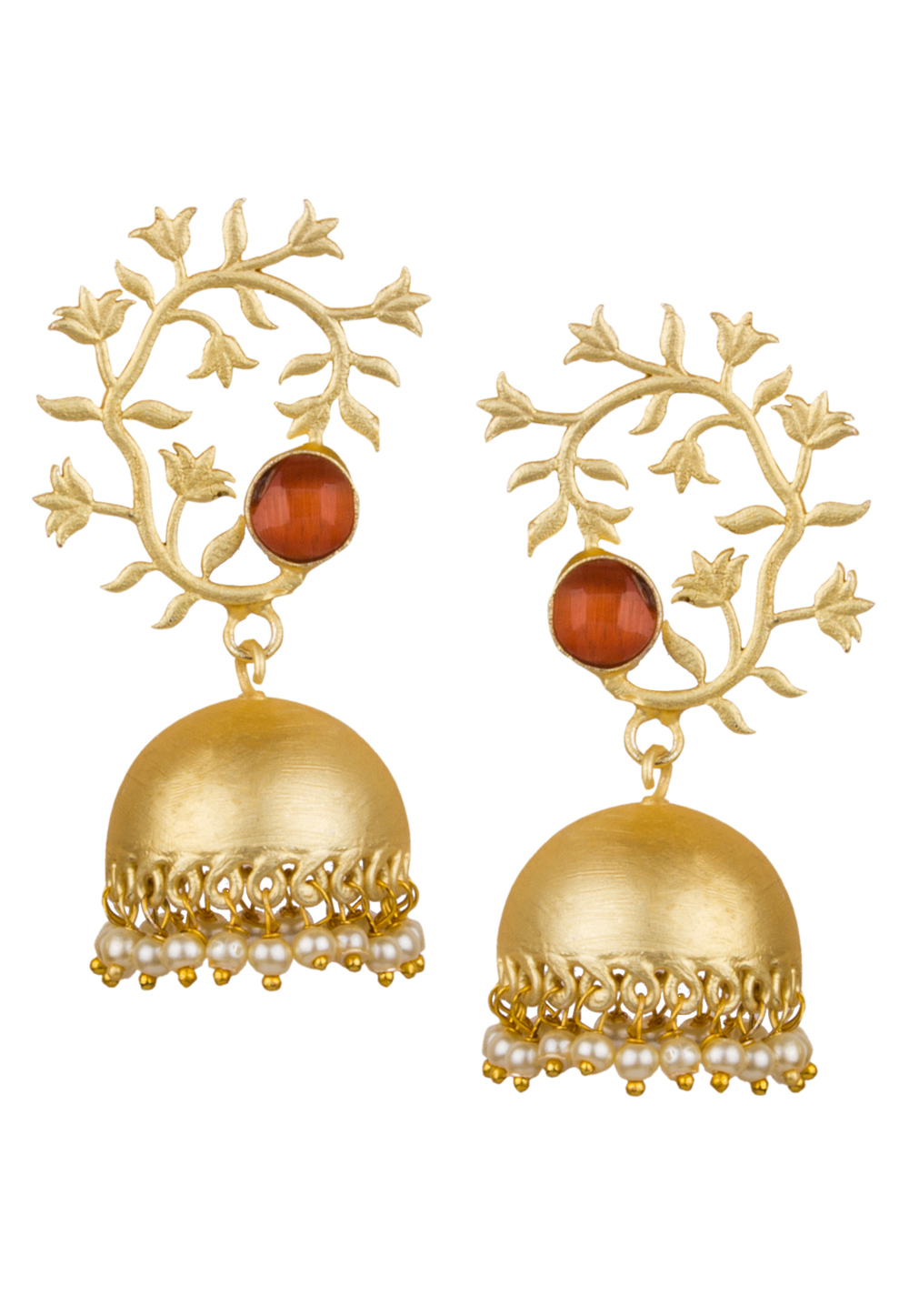 Golden Brass Kundan Earrings 164836