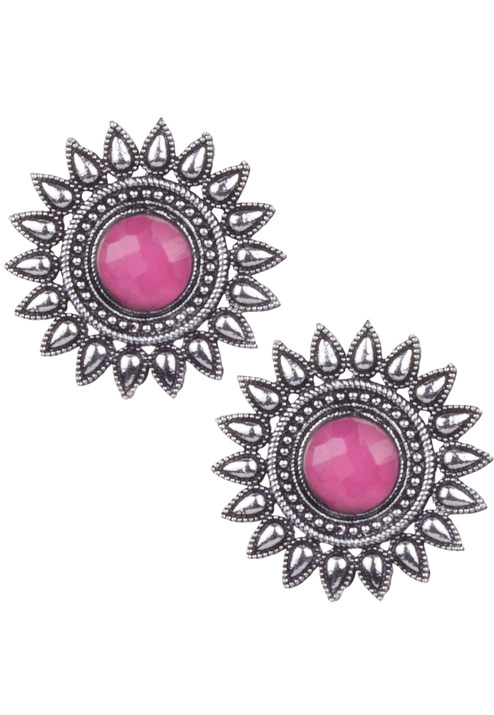 Silver Brass Kundan Earrings 164846