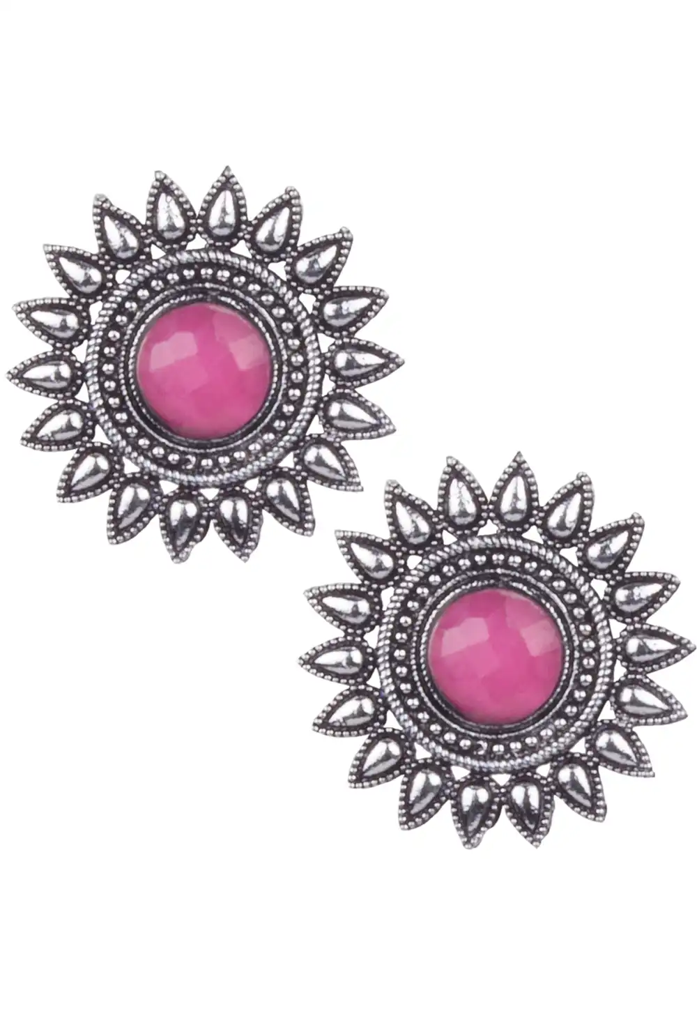 Silver Brass Kundan Earrings 164846