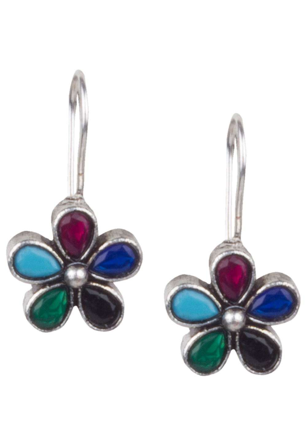 Silver Brass Kundan Earrings 164847