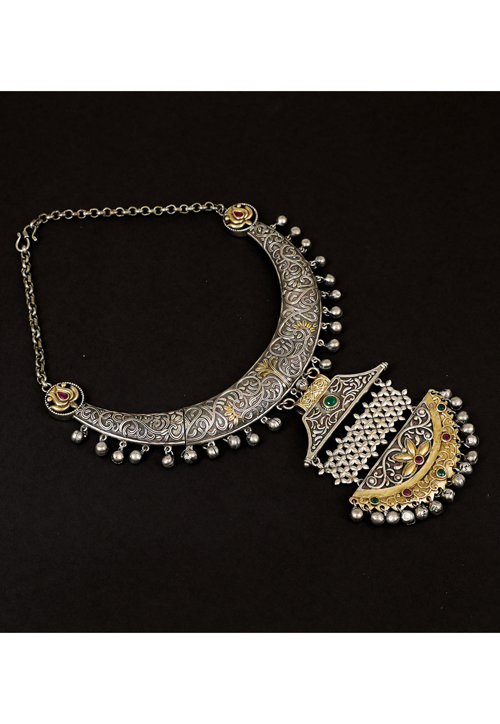 Silver Brass Necklace Set 161219