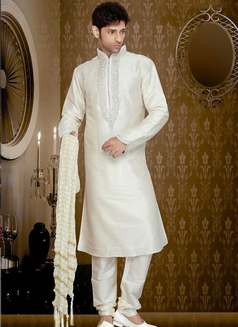 White Art Silk Kurta With Matching Dupatta 40752