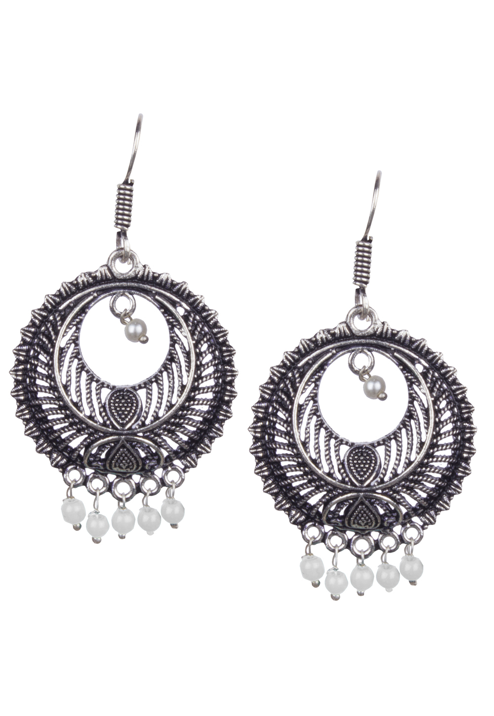 Silver Brass Kundan Earrings 164890