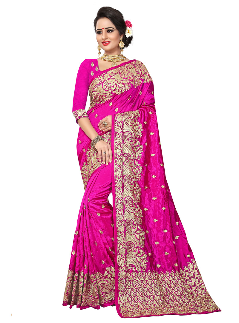Magenta Art Silk Festival Wear Saree 139174