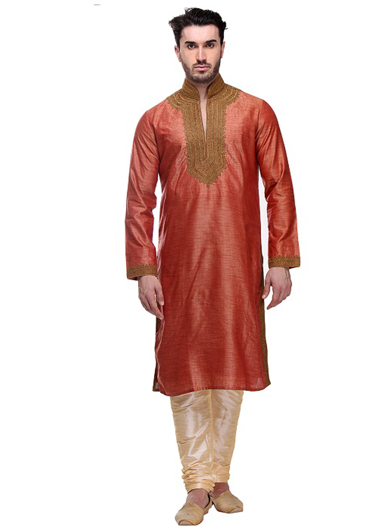Rust Dupion Readymade Kurta Pajama 99137