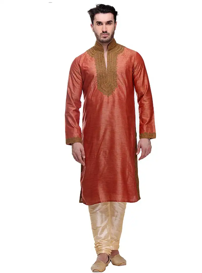 Rust Dupion Readymade Kurta Pajama 99137
