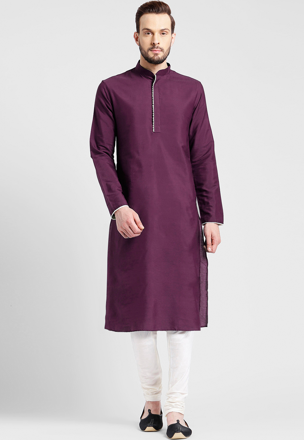 Purple Dupion Silk Kurta Pajama 236433