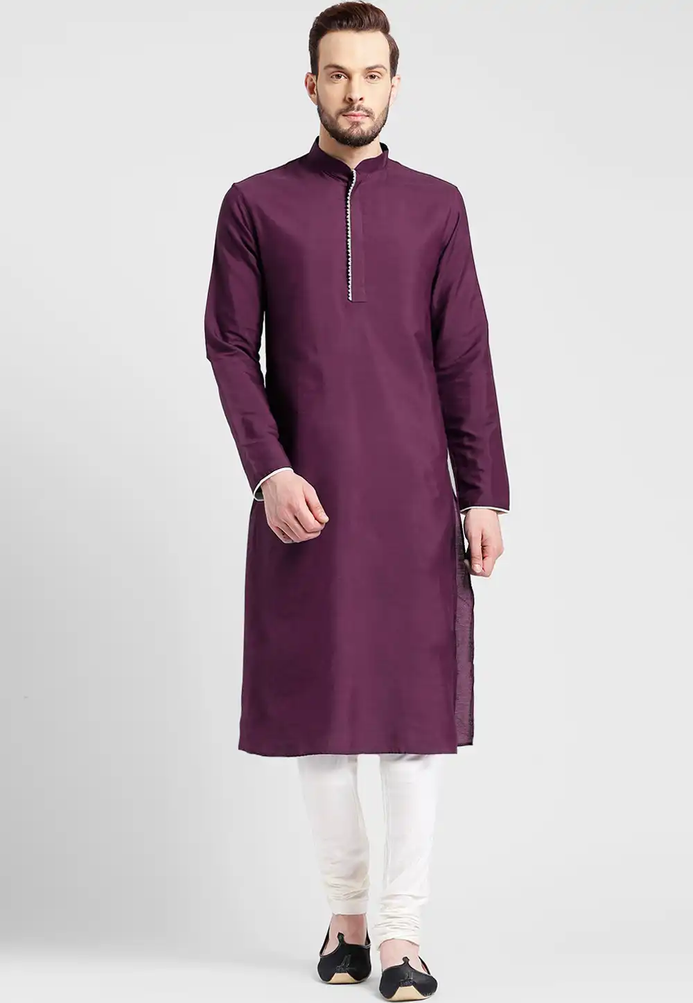 Purple Dupion Silk Kurta Pajama 236433