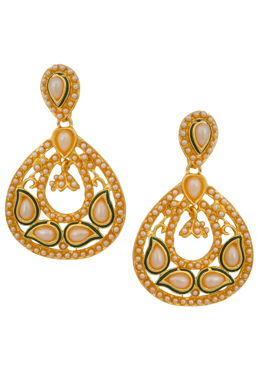 Golden Alloy Earrings 179740