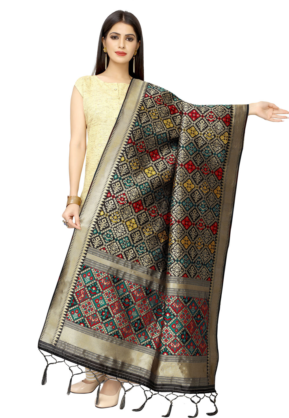 Black Banarasi Silk Dupatta 202221
