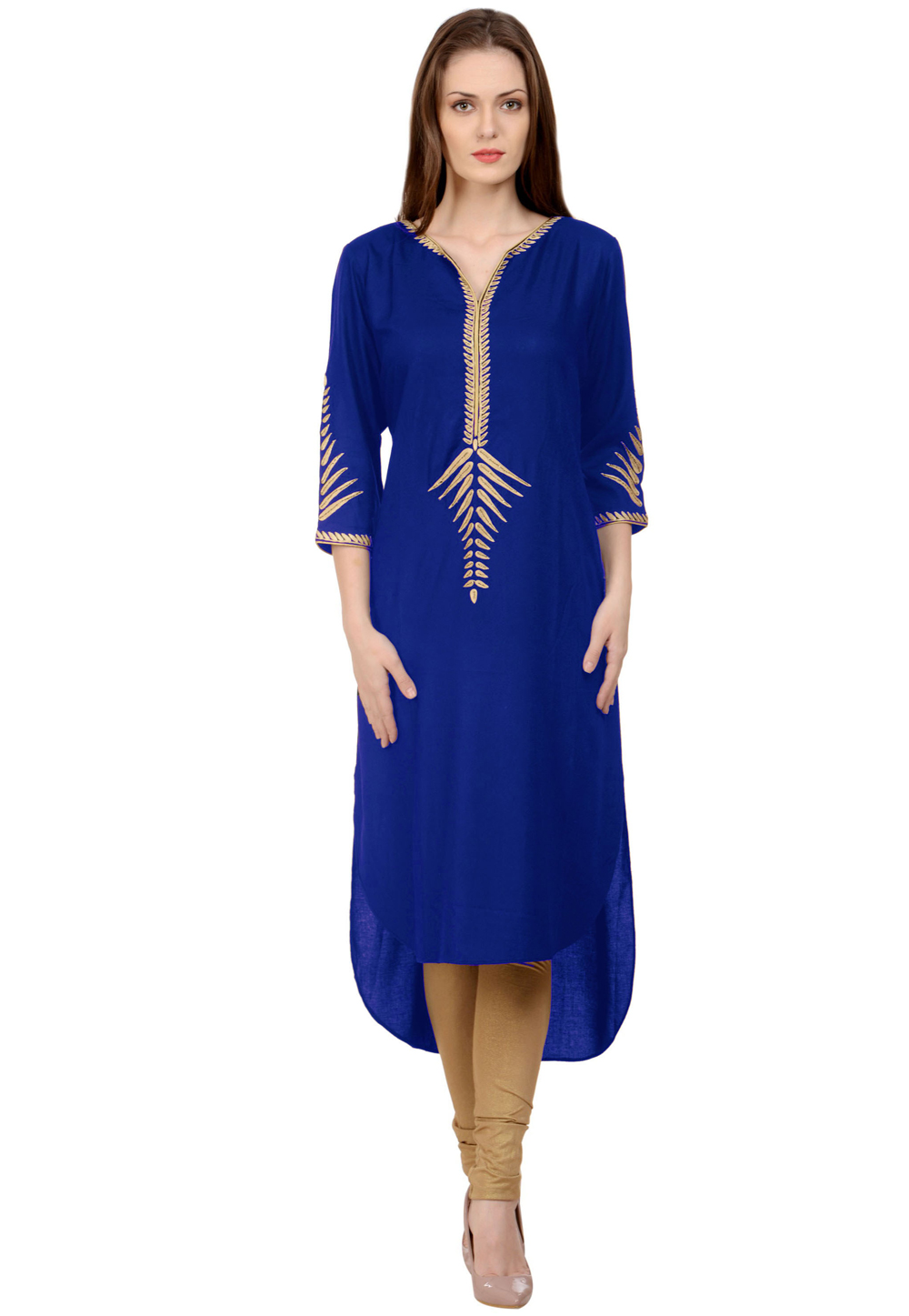 Blue Rayon Readymade Tunic 214370