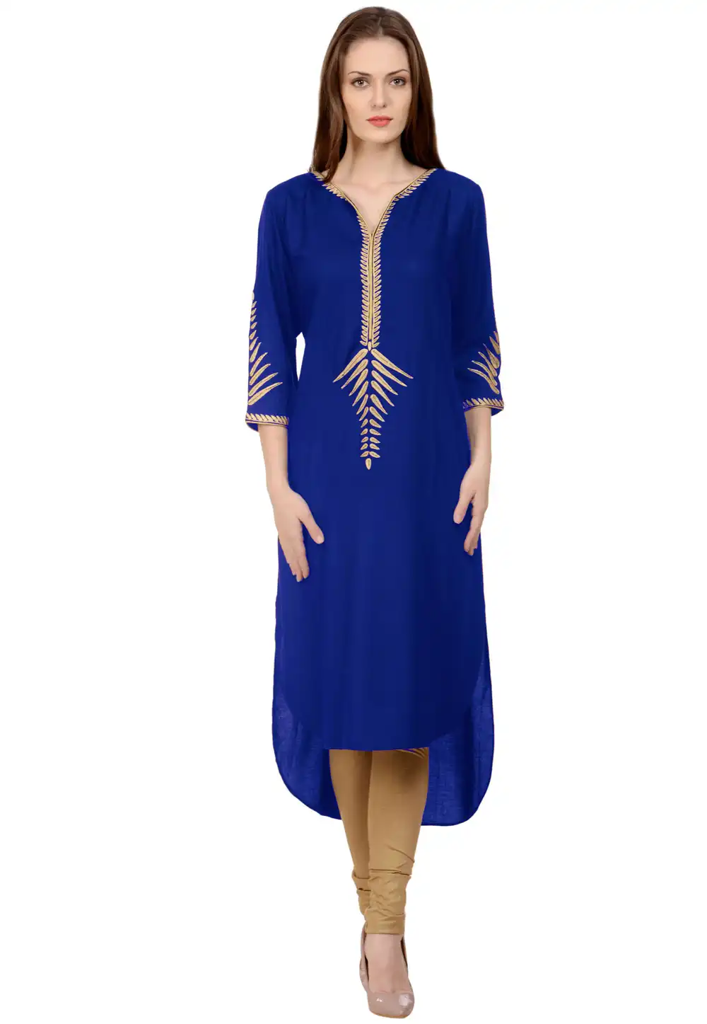 Blue Rayon Readymade Tunic 214370