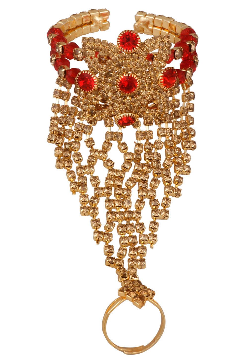 Red Alloy Gold Plated Hath Panja 209980