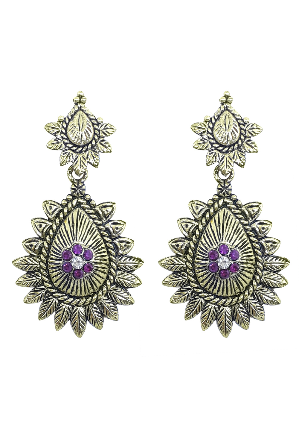 Golden Brass Earrings 164921