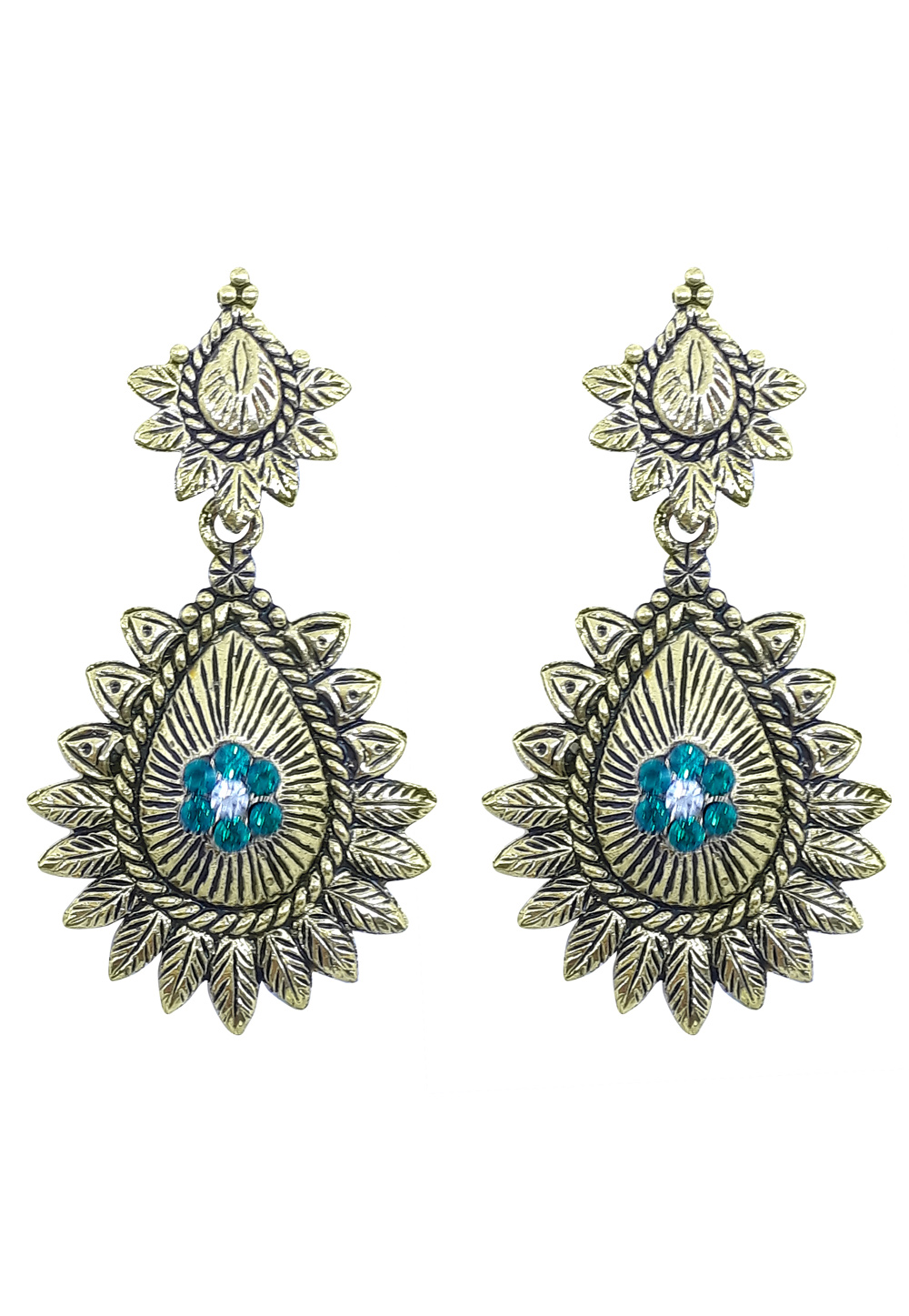 Golden Brass Earrings 164924