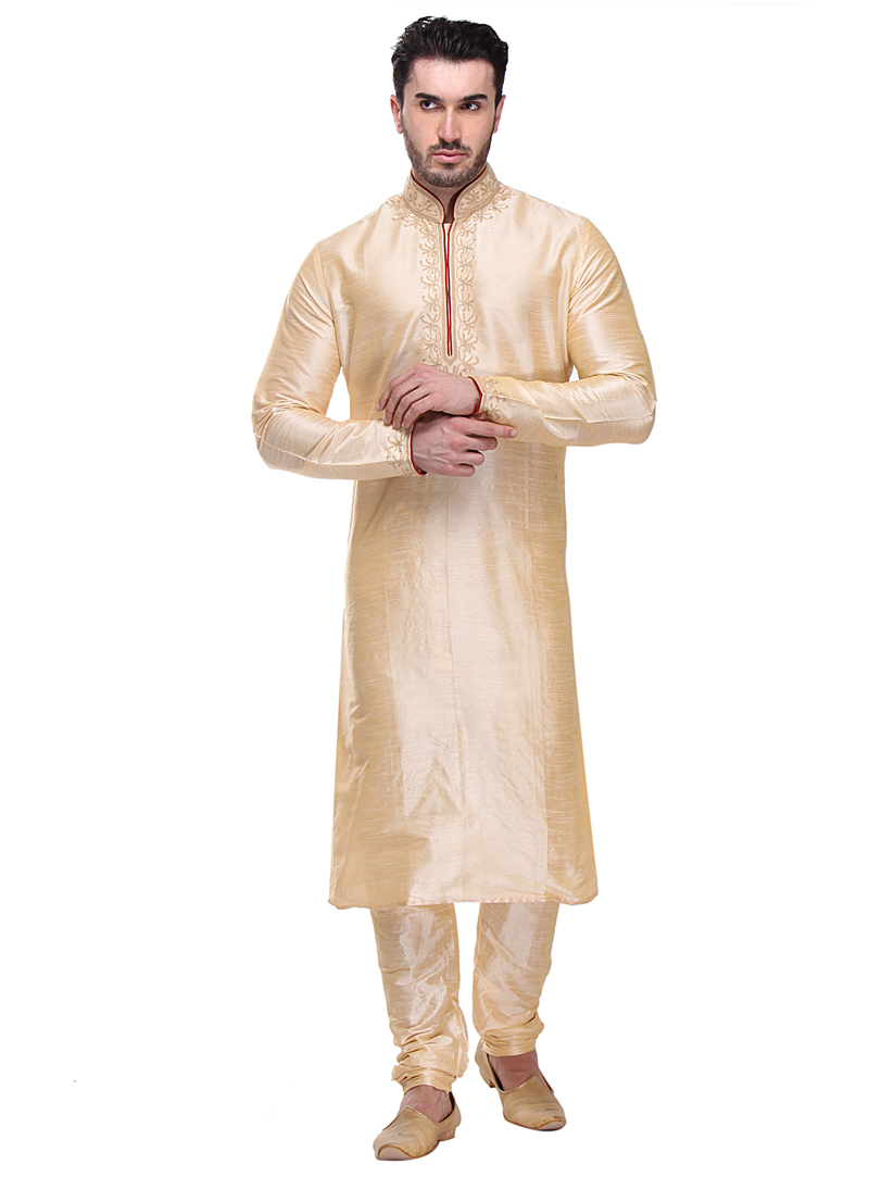 Golden Dupion Readymade Kurta Pajama 99156