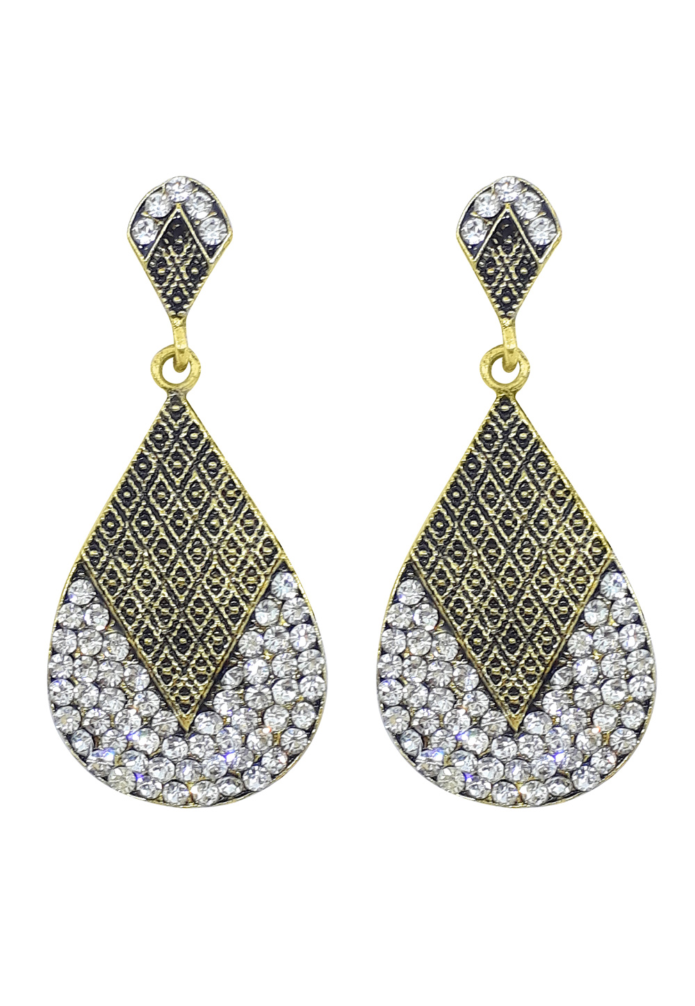 Golden Brass Earrings 164928