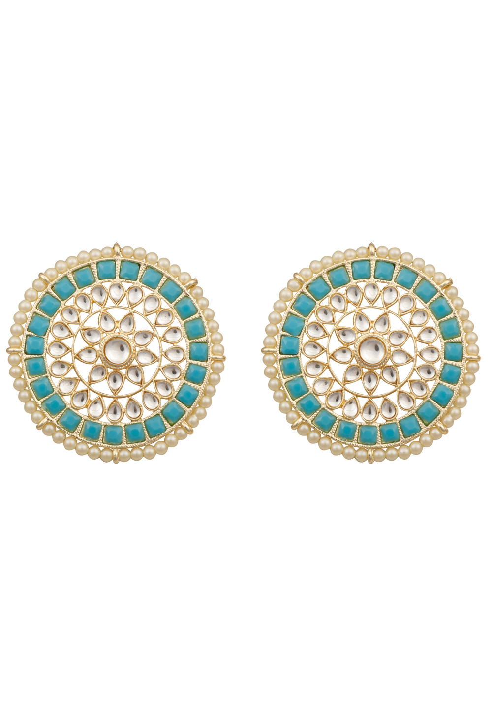 Aqua Blue Alloy Earrings 209987