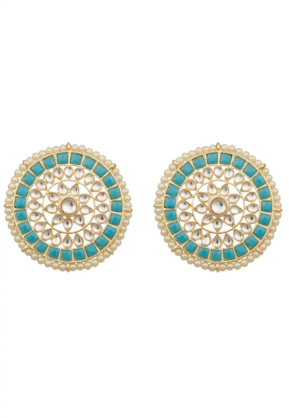 Aqua Blue Alloy Earrings 209987