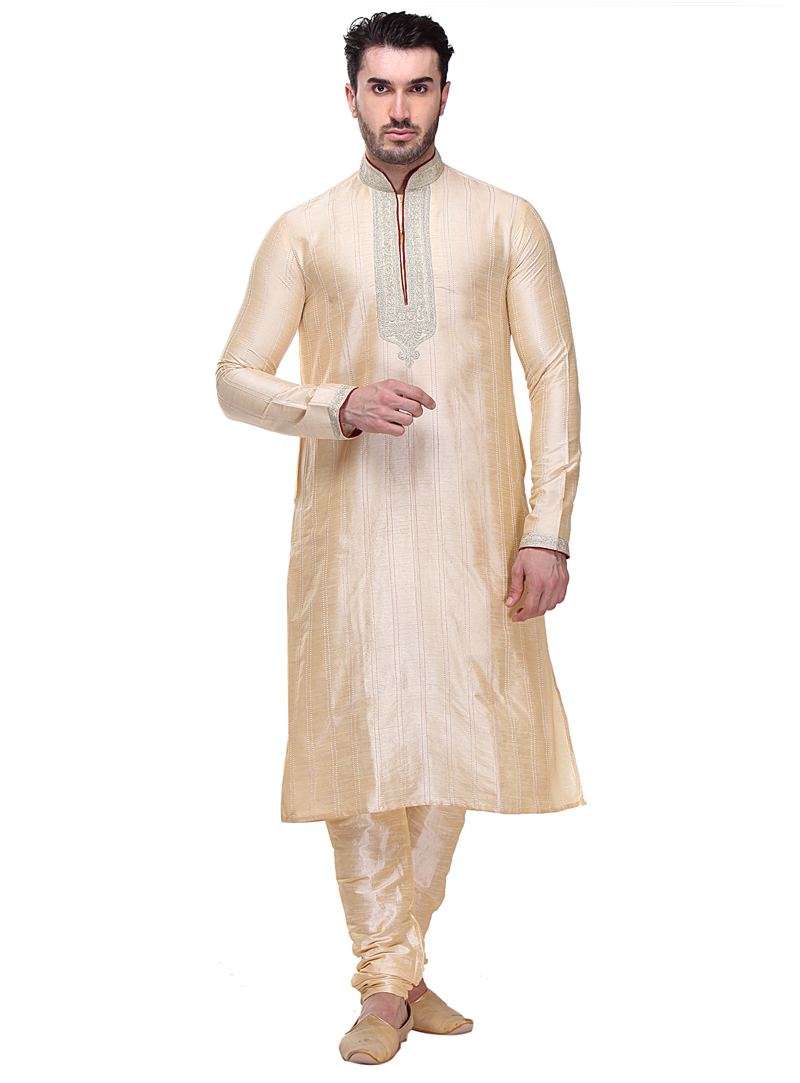 Golden Dupion Readymade Kurta Pajama 99158