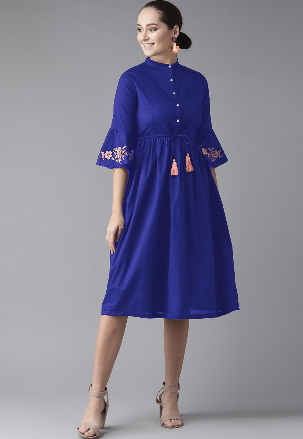 Blue Rayon Readymade Kurti 214379
