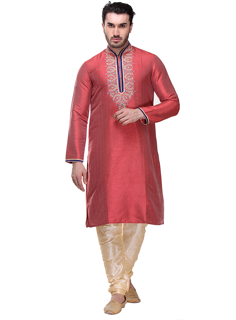 Red Silk Readymade Kurta Pajama 99161