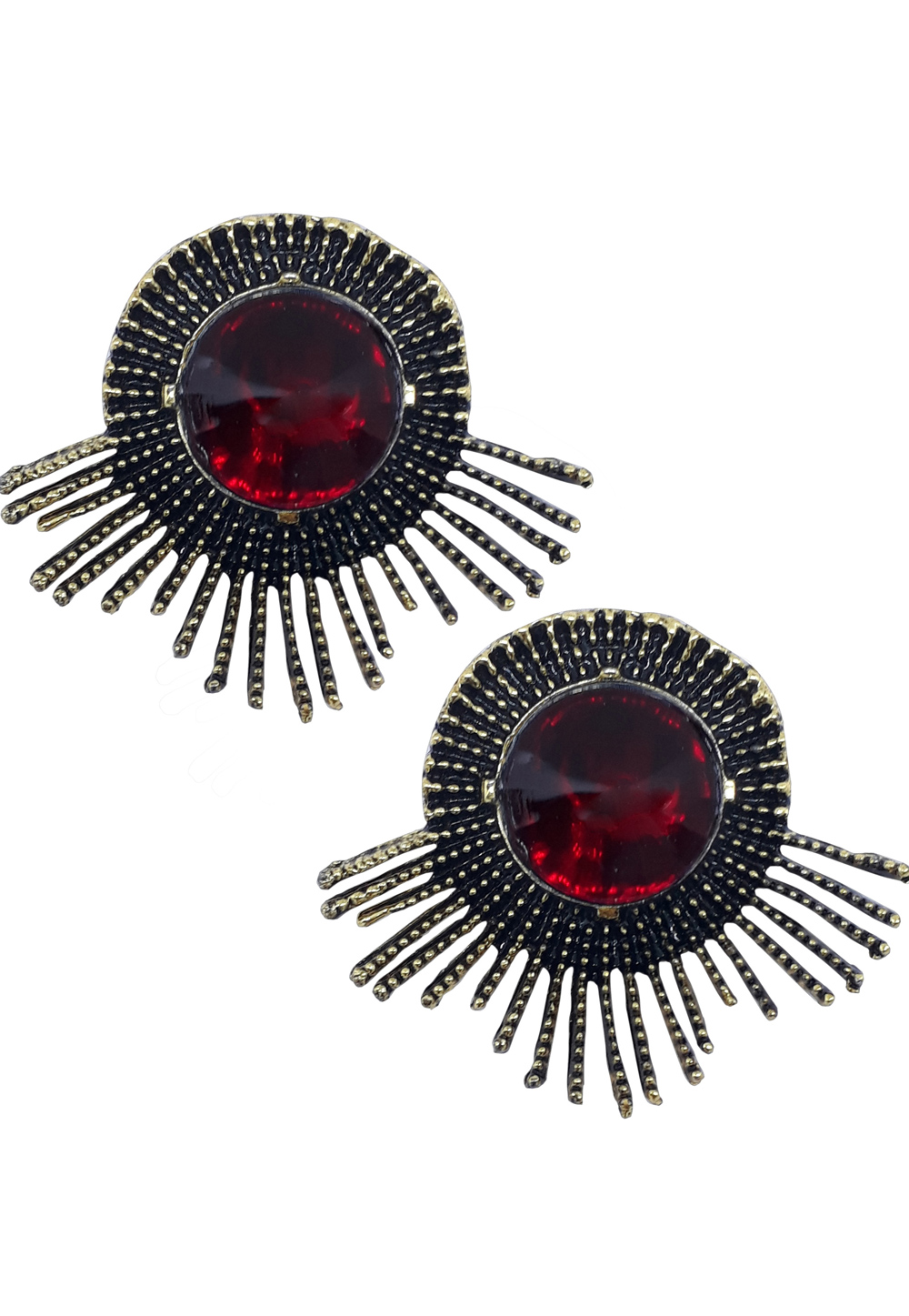 Red Brass Pearl Earrings 172020