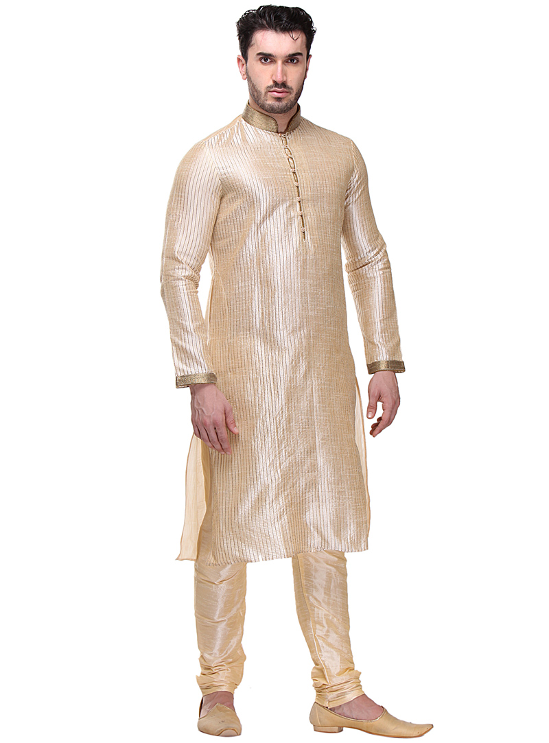 Beige Dupion Readymade Kurta Pajama 99163