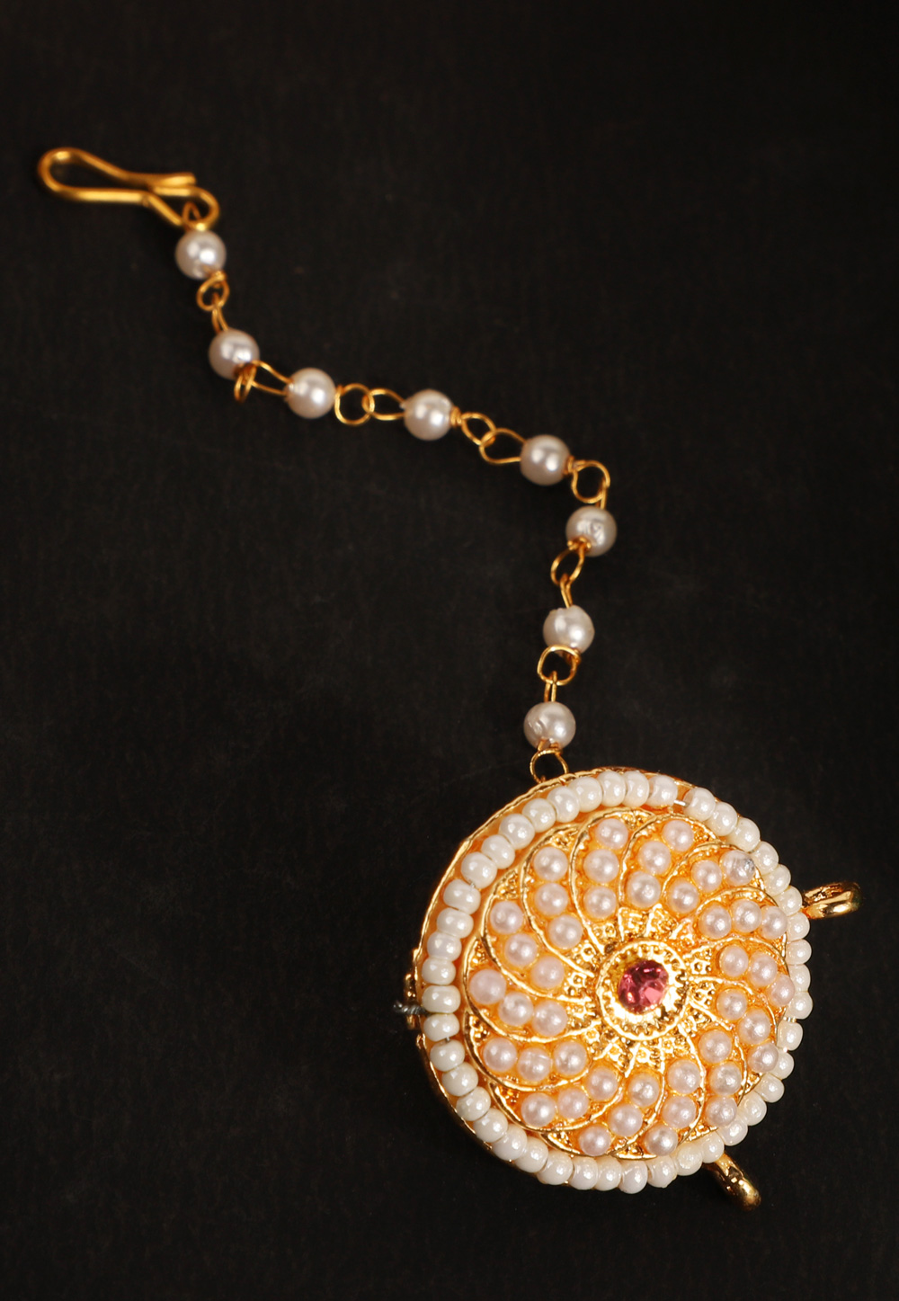 Off White Brass Maang Tikka 228715