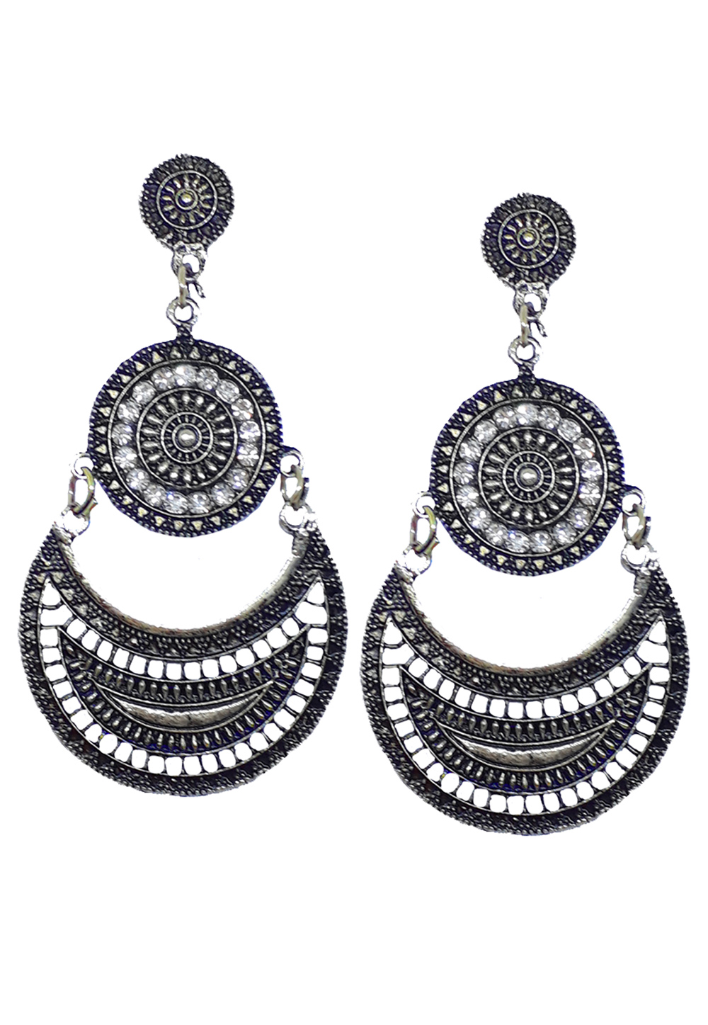 Blue Brass Pearls Earrings 179606