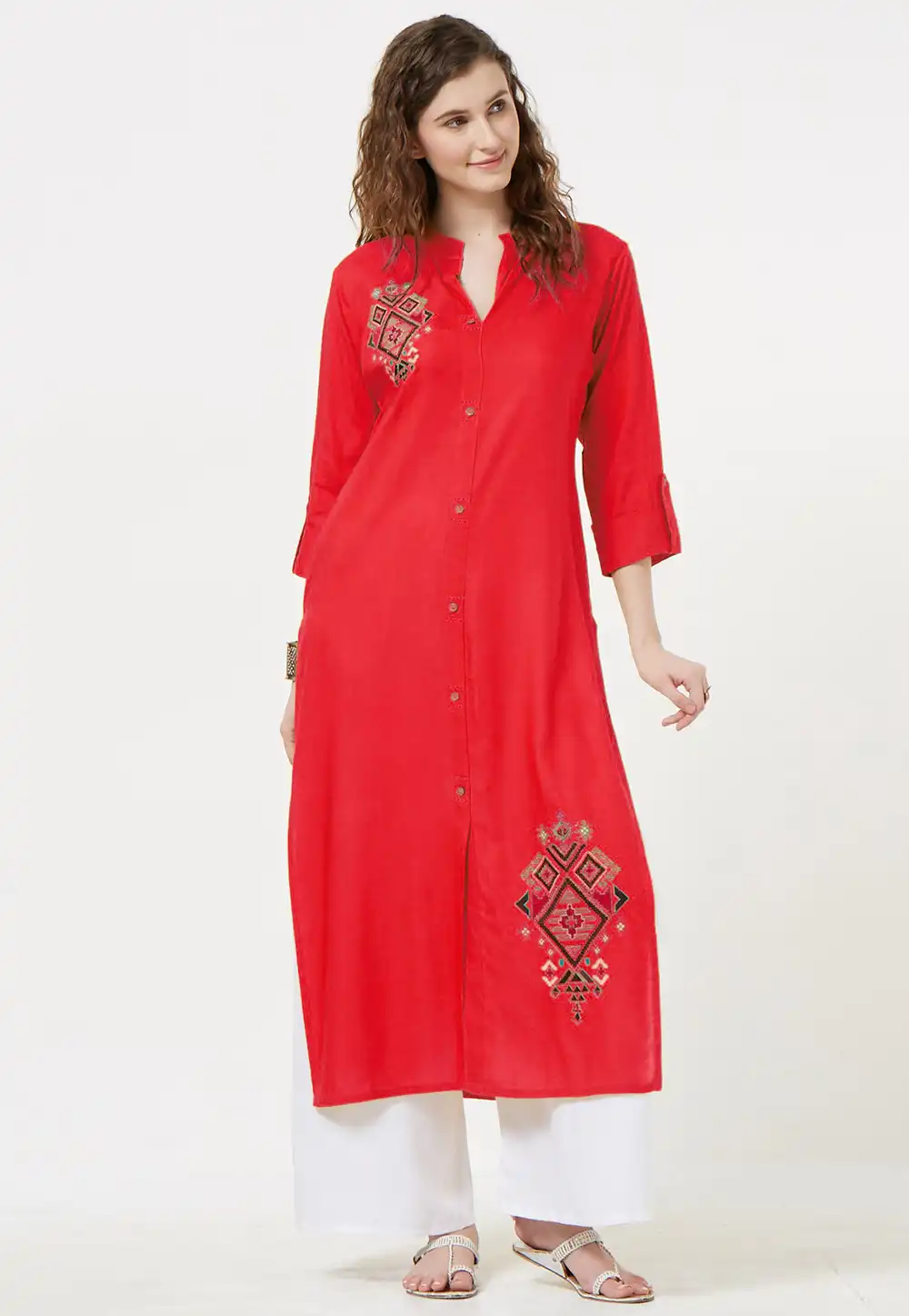 Pink Rayon Readymade Tunic 214392