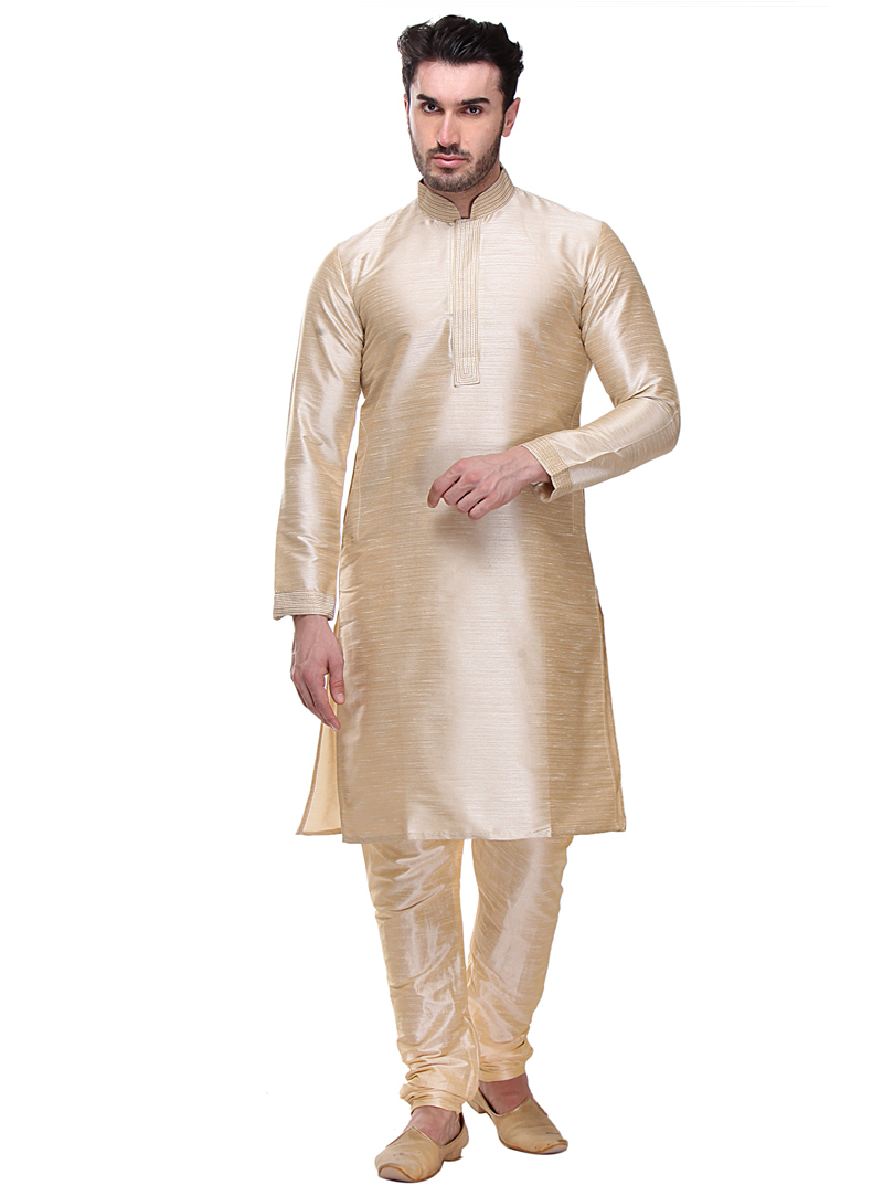 Beige Dupion Readymade Kurta Pajama 99166