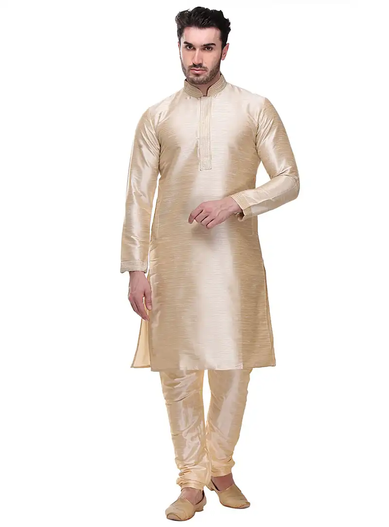 Beige Dupion Readymade Kurta Pajama 99166