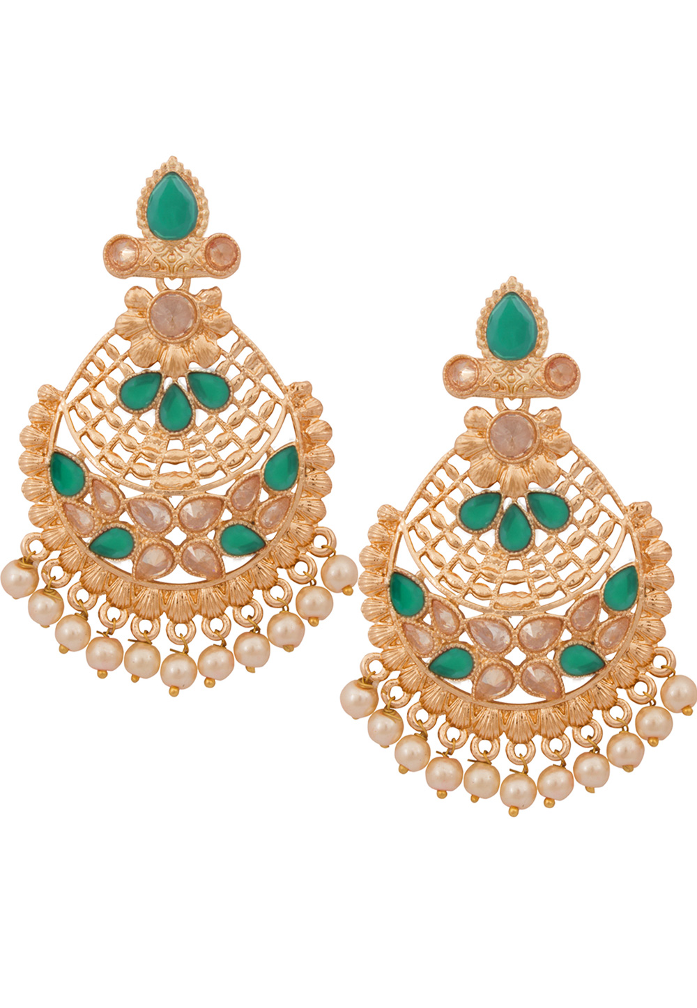 Golden Alloy Earrings 179744