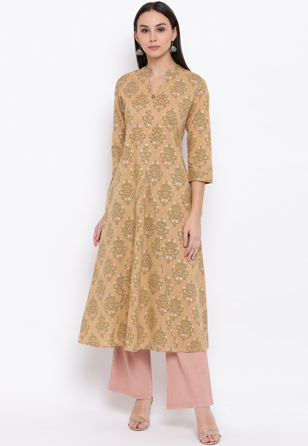 Beige Cotton Readymade Tunic 205412