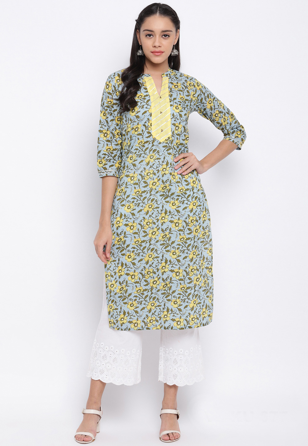 Grey Cotton Readymade Tunic 205422