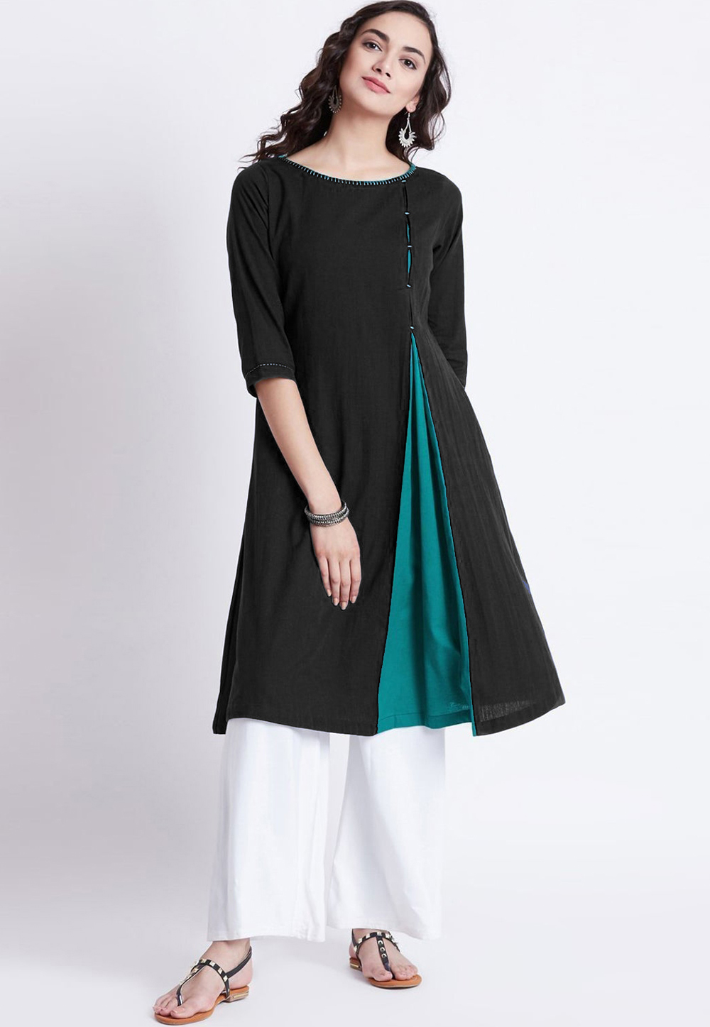 Black Rayon Readymade Kurti 214399