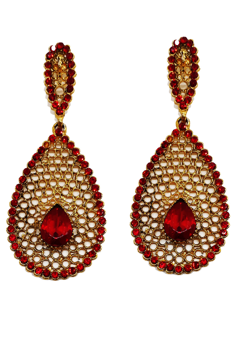 Maroon Brass Earrings 184150