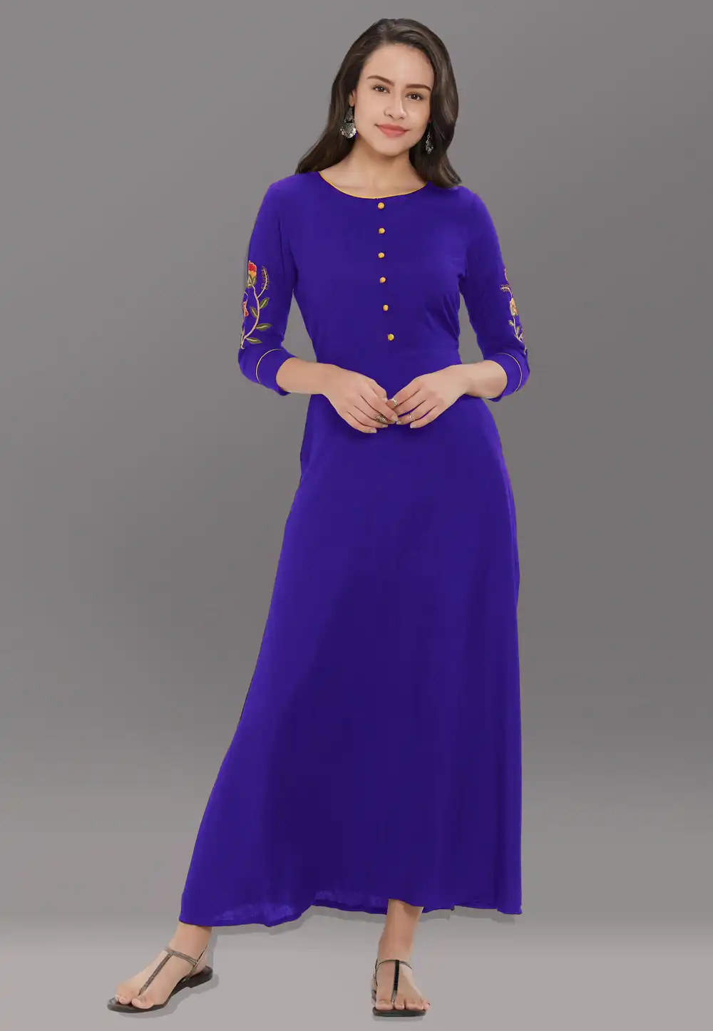 Blue Rayon Readymade Tunic 214410