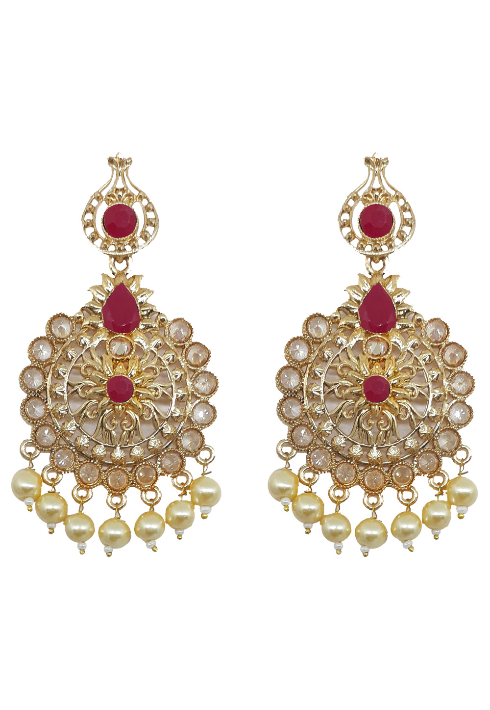 Maroon Brass Earrings 184177