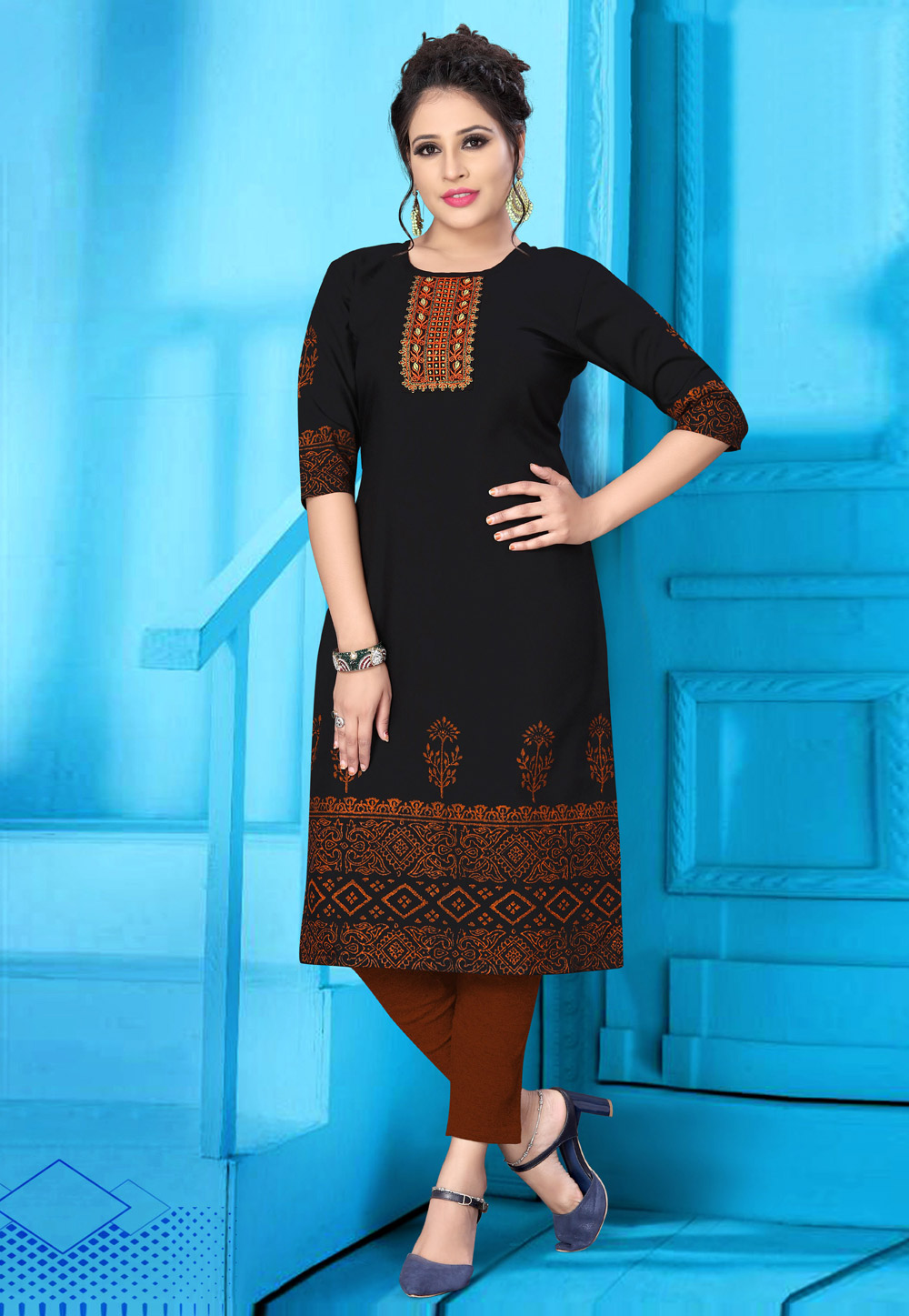 Black Cotton Tunic 221233