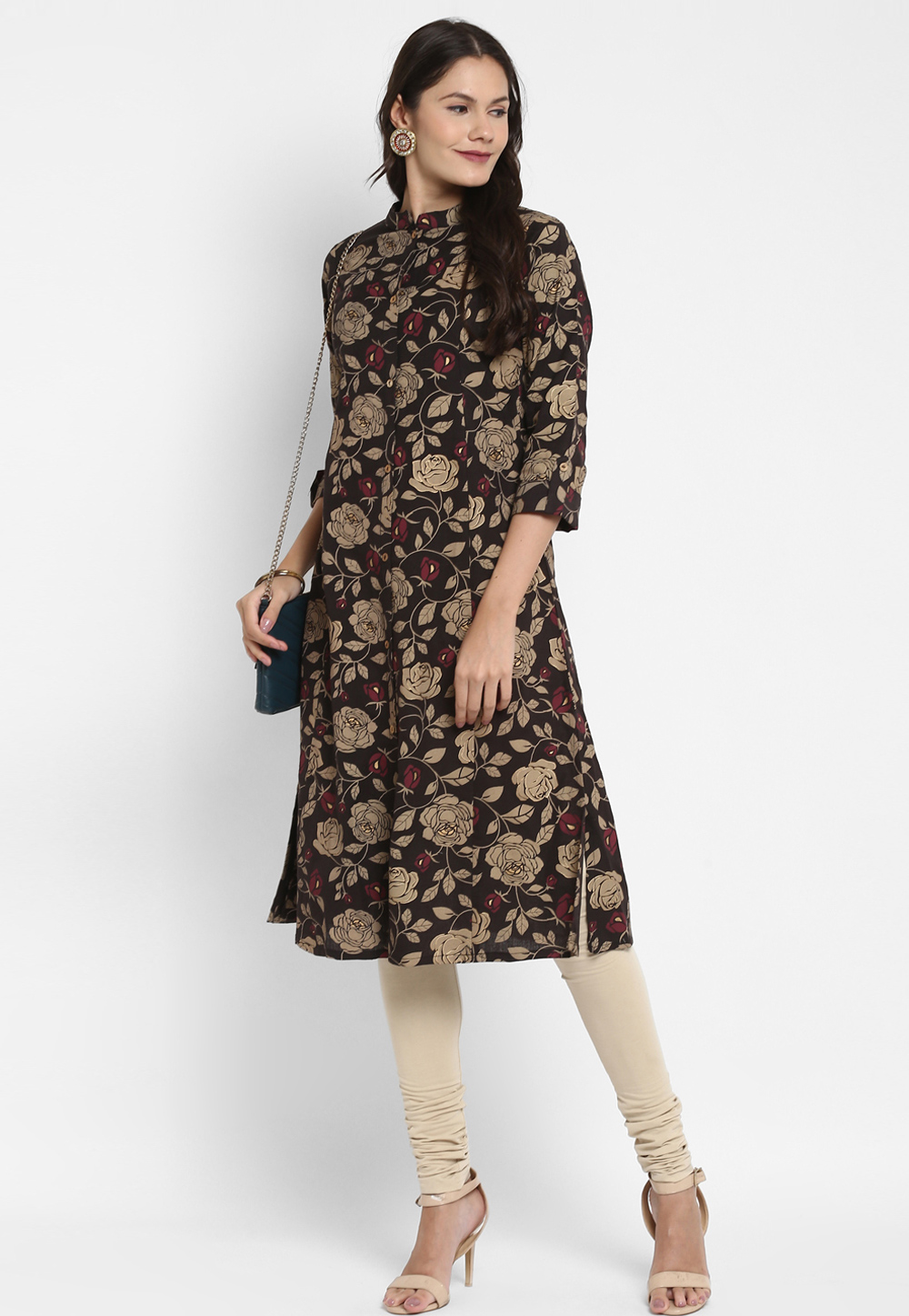 Black Cotton Printed Tunic 223956