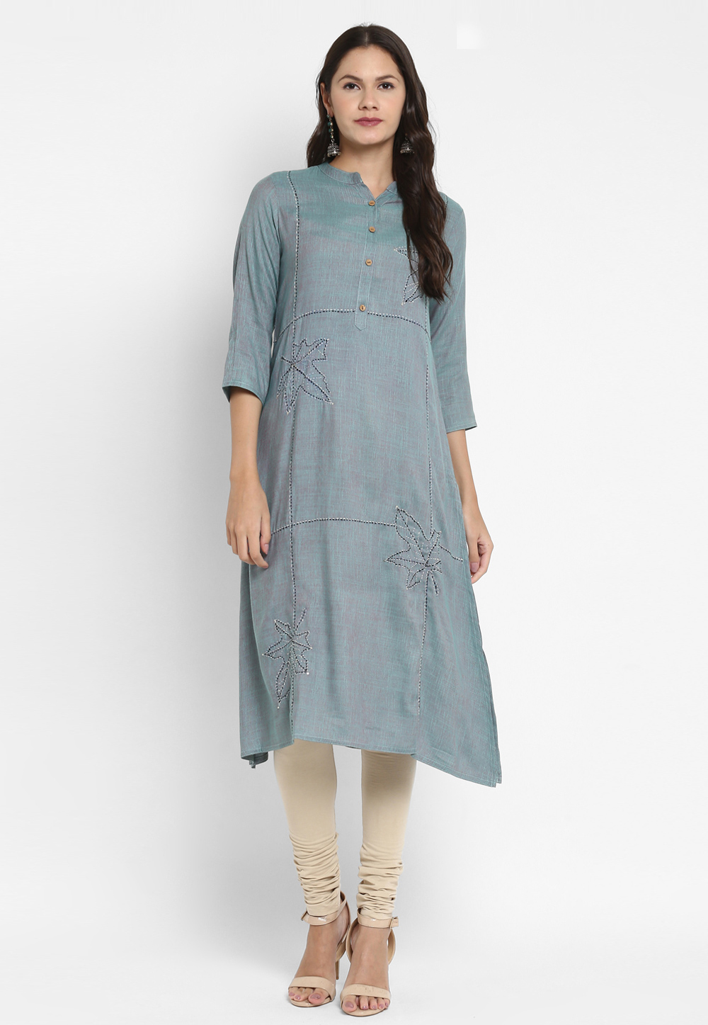 Light Blue Rayon Kurti 223963
