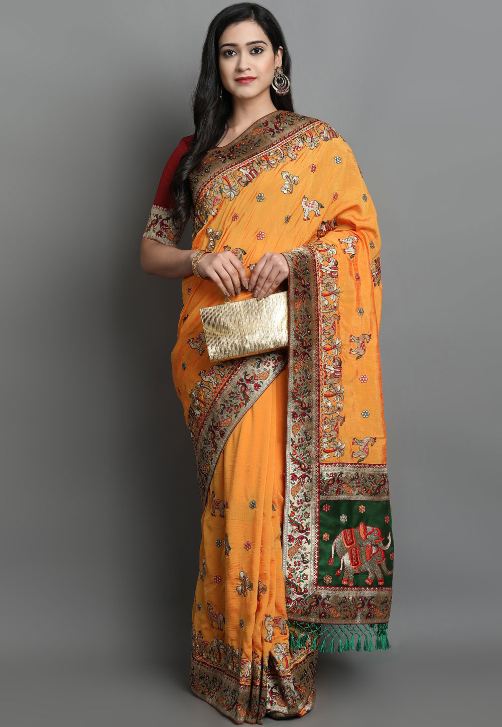 Yellow Silk Saree With Blouse 227251