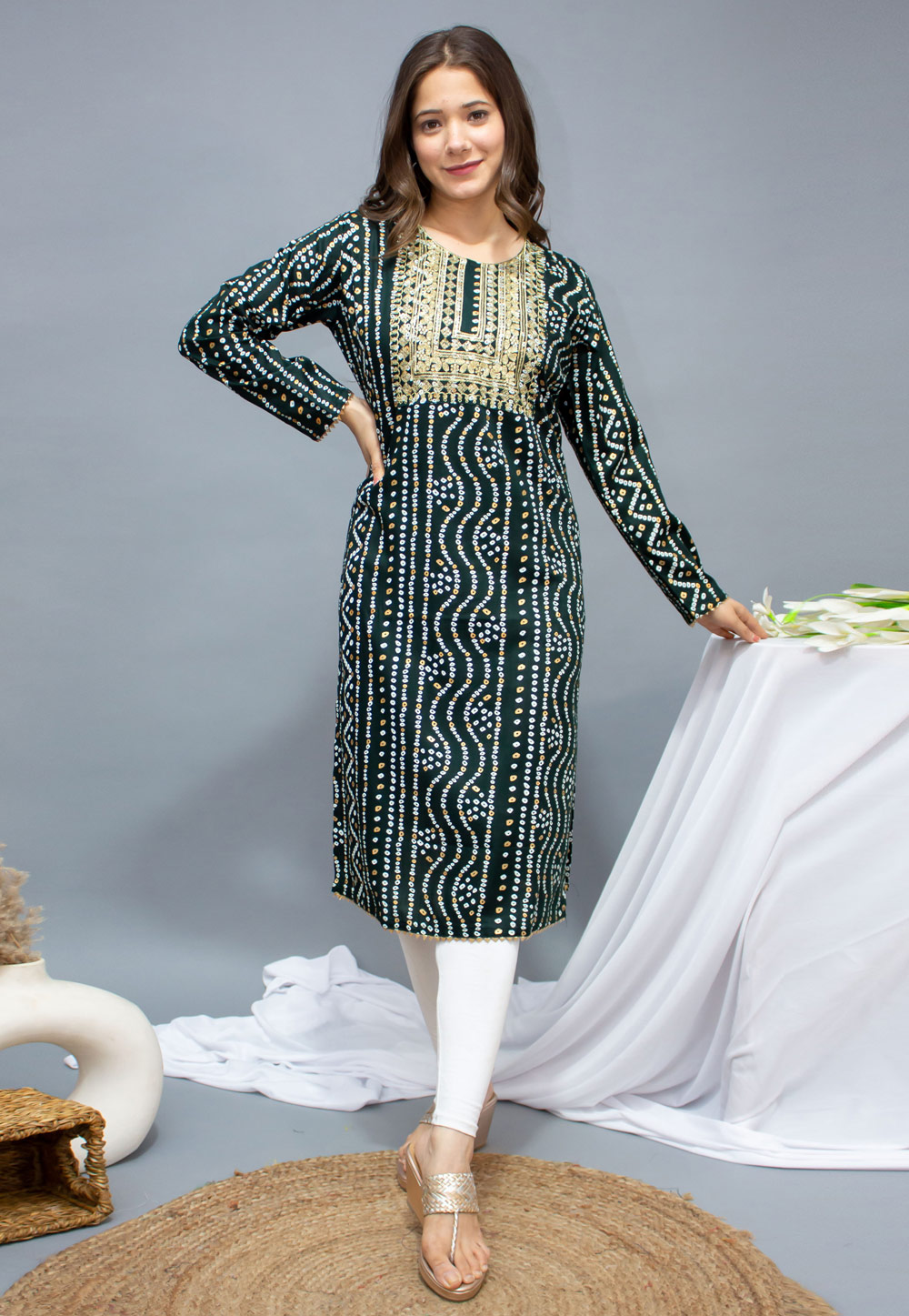Green Rayon Tunic 242391