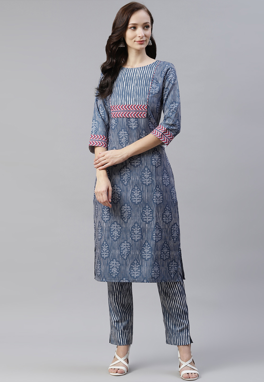 Blue Rayon Printed Kurti 244580