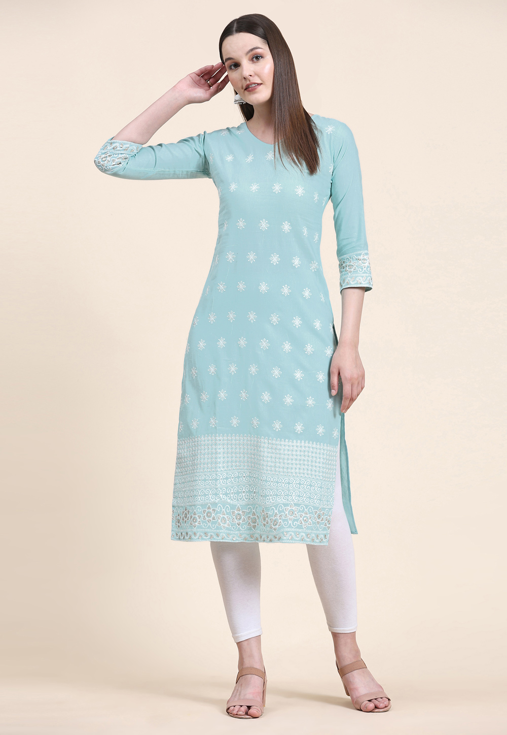 Sky Blue Cotton Tunic 263543