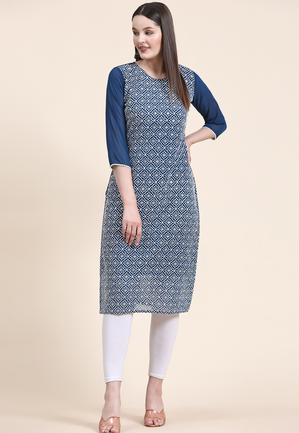 Teal Georgette Kurti 263796